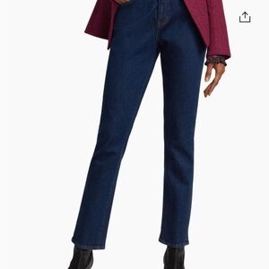 Veronica Beard High-Rise Straight Leg Jeans – Dark Wash | NWT